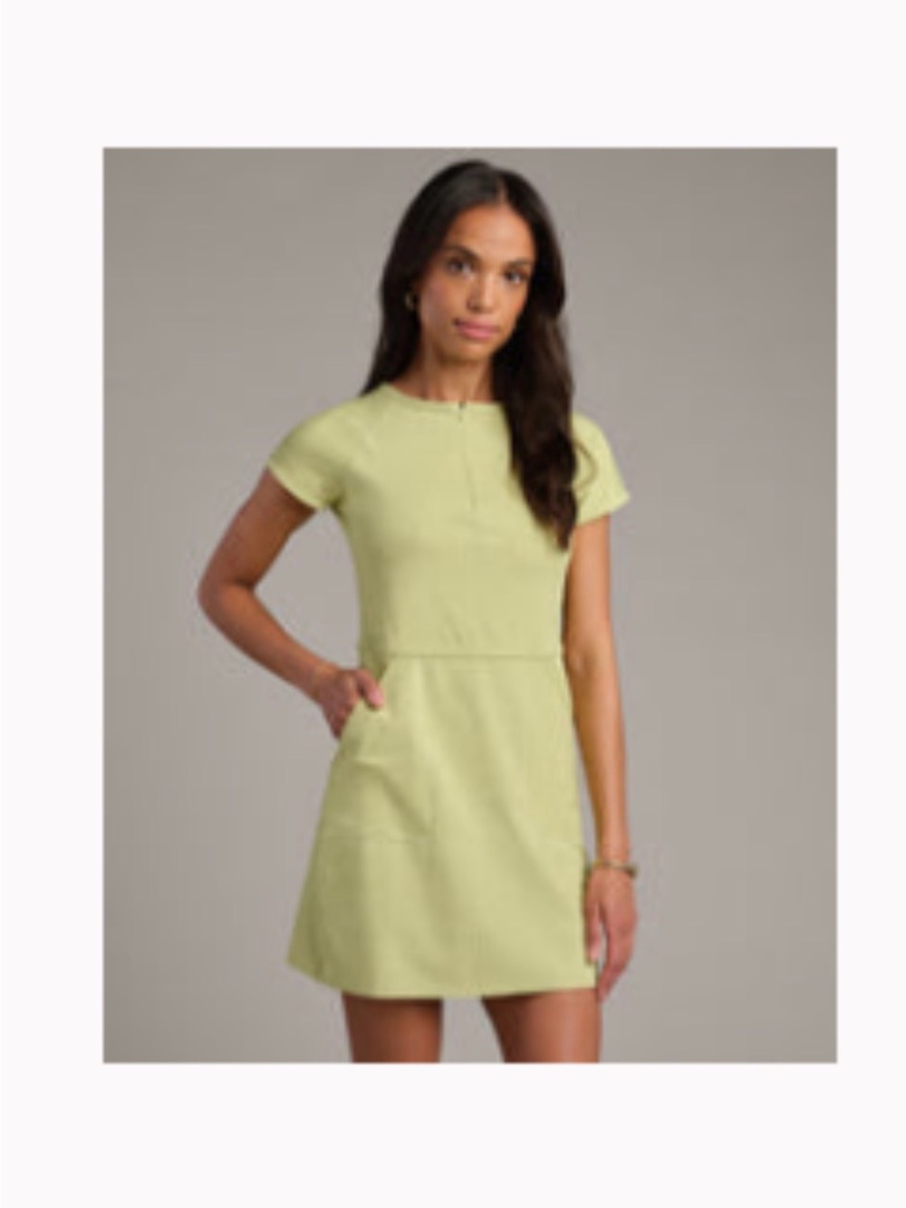 Rhône Stance Short-Sleeve Haze Green Ribbed Dress